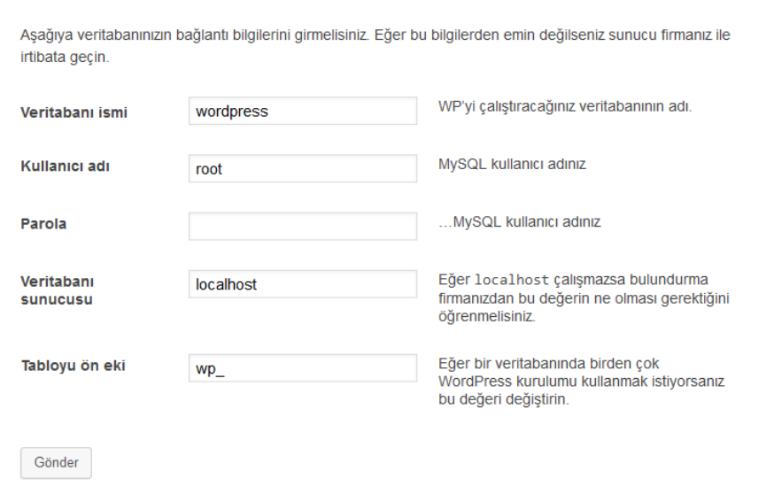 wordpress kurulumu